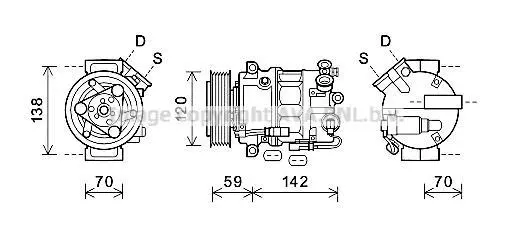 <strong>Компресор кондиціонера Opel Insignia (09-) 2.0CDTi AVA AVA COOLING OLK577 (фото 1)</strong>