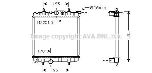 <strong>AVA PEUGEOT Радіатор охолодження двиг. 206 1.1/1.6 AVA COOLING PE2243 (фото 1)</strong>