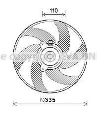 <strong>AVA CITROEN Вентилятор радіатора (без дифузора) BERLINGO 98-, XSARA 98- AVA COOLING PE7552 (фото 1)</strong>