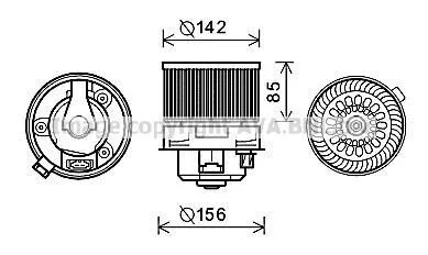 <strong>Вентилятор отопителя салона Citroen C4 (10-)/Peugeot 308 (08-14) AVA AVA COOLING PE8371 (фото 1)</strong>