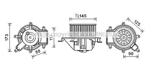 <strong>Вентилятор отопителя салона Peugeot 3008 5008 Citroen DS5 AVA COOLING PE8390 (фото 1)</strong>