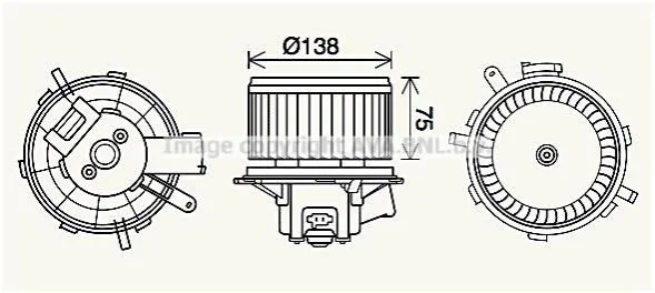 <strong>Вентилятор обігрівача салону PSA Jumper Boxer 06> manual AC AVA AVA COOLING PE8406 (фото 1)</strong>