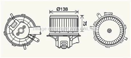 Вентилятор обігрівача салону PSA Jumper Boxer 06> manual AC AVA для AVA COOLING PE8406 фото товару