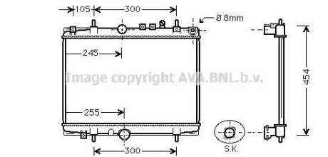 AVA CITROEN Радіатор сист. охолодження C5 1,8 00- AVA COOLING PEA2208 фото товару