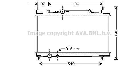 <strong>AVA CITROEN Радіатор системи охолодження двигуна BERLINGO 1.6 HDi 10-, C5 I 3.0 01-, FIAT, LANCIA AVA COOLING PEA2230 (фото 1)</strong>