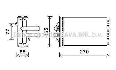 AVA PORSCHE Радіатор опалення 911 04-, BOXSTER 09-, CAYMAN 06- AVA COOLING PRA6082 фото товару