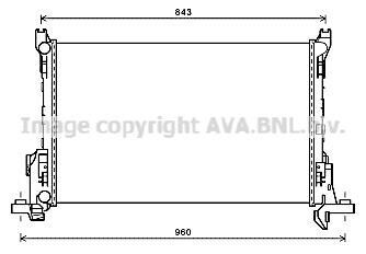 AVA FIAT Радіатор охолодження двиг. TALENTO 1.6 D 16-, OPEL, RENAULT AVA COOLING RT2623 фото товара