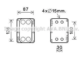 <strong>Радіатор масляний Nissan/Opel/Renault (вир-во AVA) AVA COOLING RT3631 (фото 1)</strong>