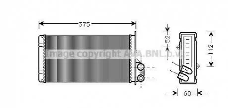 Радiатор опалення для Vauxhall, Renault, Nissan, Opel AVA COOLING RT 6226 фото товару