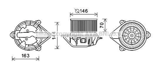 <strong>Вентилятор обігрівача салону Renault Master Opel Movano 1,9D 2,2D 2,5D 2,8D 01> AC+ AVA AVA COOLING RT8577 (фото 1)</strong>