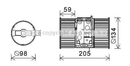 Вентилятор обігрівача салону Renault Megane III AC+ AVA для Renault AVA COOLING RT8586 фото товару