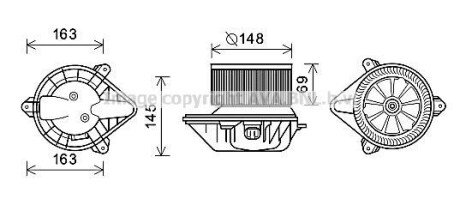 Вентилятор обігрівача салону Renault Megane (95-02) Scenic (95-02) AC+ AVA AVA COOLING RT8587 фото товару