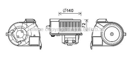 Вентилятор обігрівача салону Renault Kangoo I AC+ AVA для Renault AVA COOLING RT8617 фото товару