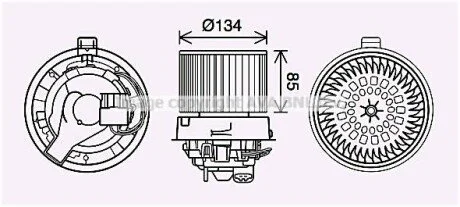 Вентилятор обігрівача салону Renault Logan (12-), Sandero (12-)  AVA для AVA COOLING RT8635 фото товару