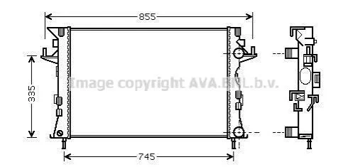 <strong>Радіатор охолодження двигуна RENAULT LAGUNA II (Ava) AVA COOLING RTA2438 (фото 1)</strong>