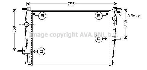 <strong>AVA RENAULT Радіатор системи охолодження FLUENCE Z.E. 12- AVA COOLING RTA2573 (фото 1)</strong>