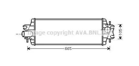 AVA RENAULT Інтеркулер Trafic II, Opel Movano, Nissan 2.5dCi/DTI 01- для AVA COOLING RTA4358 фото товару