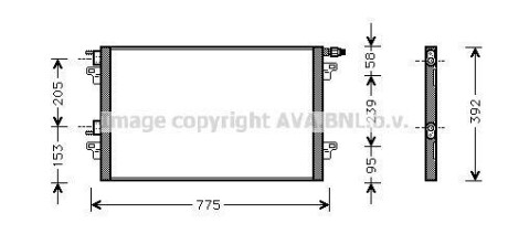 AVA RENAULT радіатор кондиціонера Laguna I/II 99-,Vel Satis 02- AVA COOLING RTA5280 фото товару