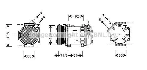 <strong>Компресор кондиціонера DACIA LOGAN (2005)/ RENAULT MEGANE (1996) (вир-во AVA) AVA COOLING RTAK281 (фото 1)</strong>