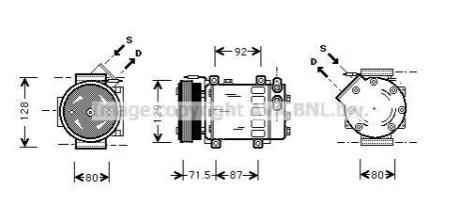 Компресор кондиціонера DACIA LOGAN (2005)/ RENAULT MEGANE (1996) (вир-во AVA) для AVA COOLING RTAK281 фото товару