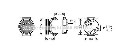 Компресор кондиціонера NISSAN/RENAULT (AVA) AVA COOLING RTAK441 фото товара