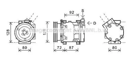 Компресор кондиціонера Renault Logan (05-), Duster (10-)  AVA для AVA COOLING RTAK479 фото товару