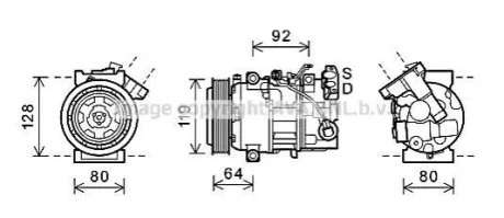 Компресор RENAULT MEGANE 2.0i/SCENIC 1.9DCi (AVA) для Renault AVA COOLING RTAK492 фото товару