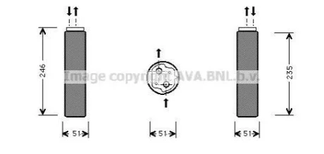 Осушувач кондиціонера Renault Logan 1,6i I 04>10 MT/AT AVA для Dacia, Renault, Nissan AVA COOLING RTD094 фото товару