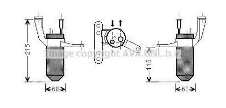 AVA RENAULT Осушувач кондиціонера CLIO II, KANGOO Express 01- AVA COOLING RTD428 фото товара