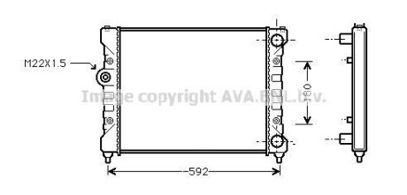 AVA VW Радіатор сист. охолодження Caddy II, Polo, Seat 1.6/1.8 AVA COOLING STA2024 фото товару