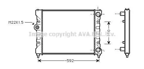 AVA VW Радіатор сист. охолодження Caddy II, Polo, Seat 1.6/1.8 для AVA COOLING STA2024 фото товару