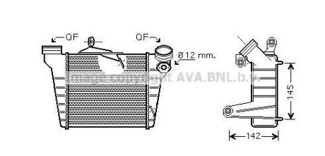 AVA SKODA Інтеркулер FABIA 1.9 00-, VW, SEAT AVA COOLING STA4036 фото товару