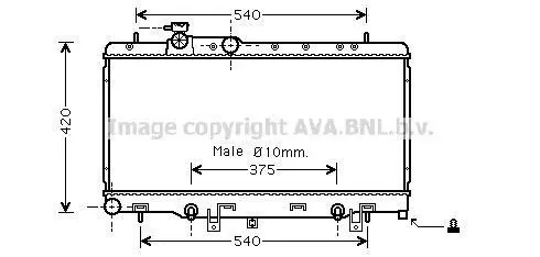 <strong>AVA SUBARU Радіатор системи охолодження двигуна LEGACY III 2.0 98- AVA COOLING SUA2053 (фото 1)</strong>