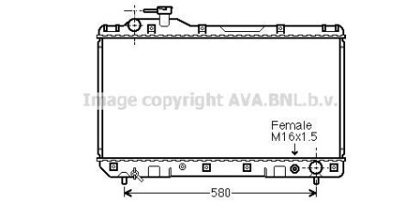 AVA TOYOTA Радіатор системи охолодження двигуна RAV 4 I 2.0 4WD 94- AVA COOLING TO2219 фото товару