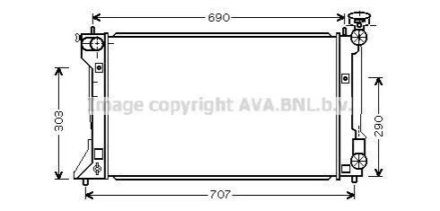 <strong>Радіатор, система охолодження двигуна TOYOTA / LEXUS AVA COOLING TO2332 (фото 1)</strong>