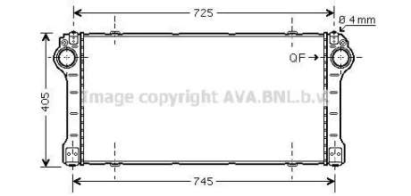 AVA TOYOTA Інтеркулер AURIS 2.0, 2.2 D-4D 06-, AVENSIS 2.0, 2.2 D-4D 08- для AVA COOLING TO4565 фото товару