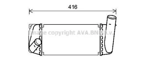 AVA TOYOTA Інтеркулер AURIS 1.4 D-4D 12-, COROLLA 1.4 D-4D 06- для AVA COOLING TO4668 фото товару