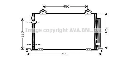 <strong>AVA TOYOTA Радіатор кондиціонера (конденсатор) з осушувачем Avensis 03- AVA COOLING TO5393D (фото 1)</strong>