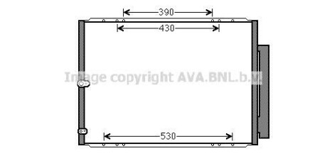 AVA LEXUS Радіатор кондиціонера (конденсатор) з осушувачем RX 300 03- AVA COOLING TO5568D (фото 1)