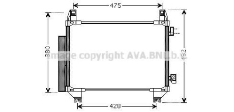 AVA TOYOTA Радіатор кондиціонера (конденсатор) з осушувачем YARIS 1.0, 1.3 10- AVA COOLING TO5665D фото товару