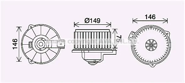<strong>Вентилятор обігрівача салону Toyota Corolla (00-) 1.3i 1.4i 1.6i 1.8i AVA AVA COOLING TO8735 (фото 1)</strong>