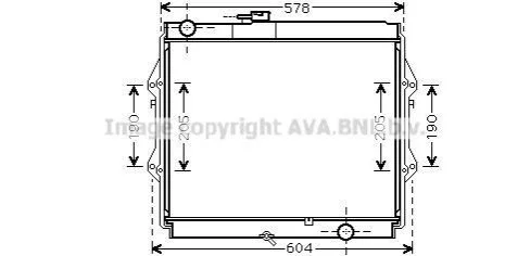 <strong>AVA TOYOTA Радіатор охолодження двиг. HILUX VI Пікап 2.5 D-4D 01- AVA COOLING TOA2642 (фото 1)</strong>