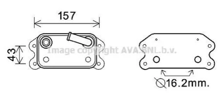 Охолоджувач оливи для Volvo, Ford, Land Rover AVA COOLING VO3169 фото товару