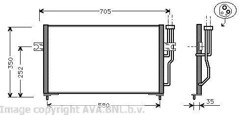 <strong>AVA MITSUBISHI Радіатор кондиціонера (конденсатор) Carisma, Space Star 00-, Volvo S40/V40 AVA COOLING VO5086 (фото 1)</strong>