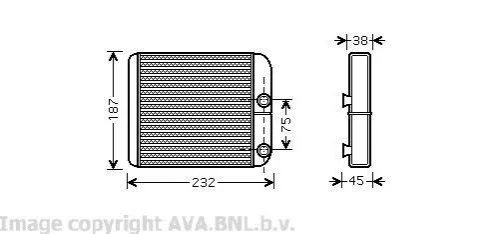 <strong>Теплообмінник, Система опалення салону AVA COOLING VO6129 (фото 1)</strong>