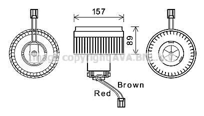 Вентилятор отопителя салона Volvo XC90 (02-), S60 (00-), S80 (98-) AV AVA COOLING VO8177 фото товара