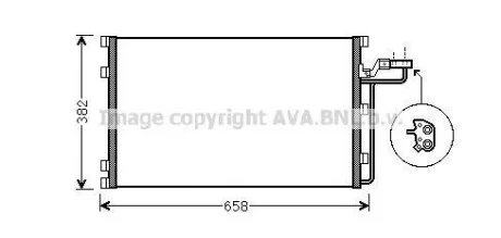 Радіатор кондиціонера Volvo C30 (07-), С70 II (06-), S40 II (03-), V50 (03-) 2.0D, 2.4i, 2.5i AVA для Volvo AVA COOLING VOA5150 фото товару