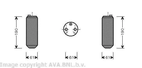 Осушувач кондиціонера Volvo S60, S80, V70, XC70, XC90 (99-) AVA для Volvo AVA COOLING VOD108 фото товару