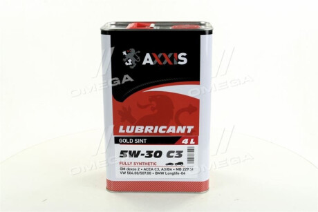 Олива моторн. 5W-30 C3 504/507 (Каністра 4л) Axxis AX-2020 фото товара