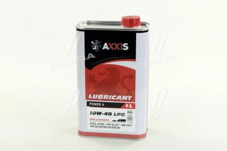 Масло моторн. AXXIS 10W-40 LPG Power A (Каністра 1л) для Axxis AX-2028 фото товара